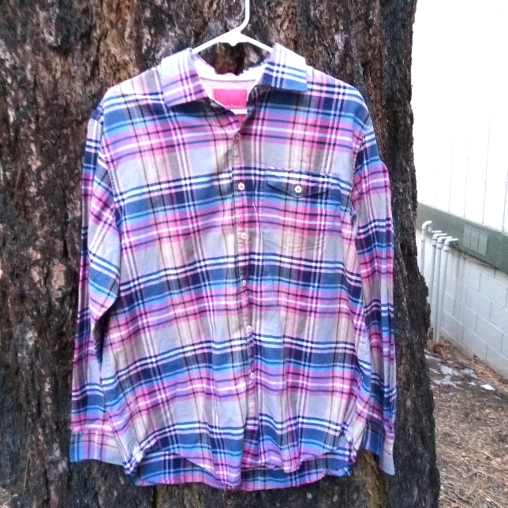 Tommy Bahama plaid size LG shirt. Great condition.